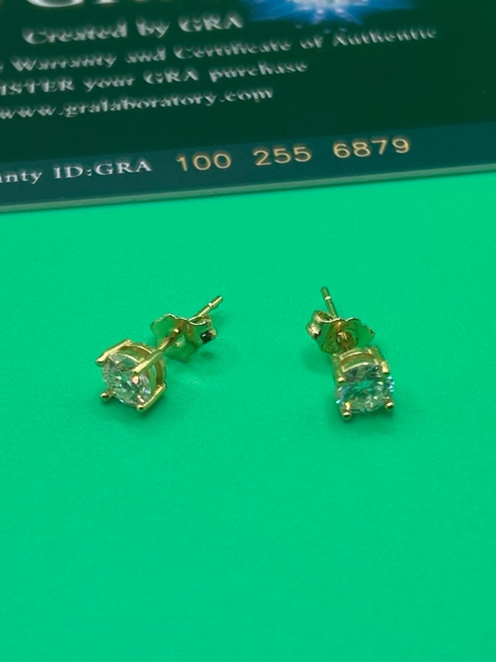 Lab Grown Diamond Gold Earrings GRA Certified Passes Tester Womens Luxury 5mm